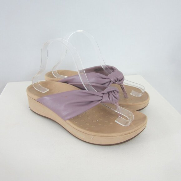 Vionic Womens 8 Purple Rosalind Knotted Thong Platform Wedge Sandals EU 39 - Picture 3 of 14